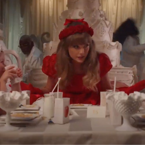 Selkie red silk gauze French puff dress - perfect for eras tour (RED era) xxs - Picture 4 of 8